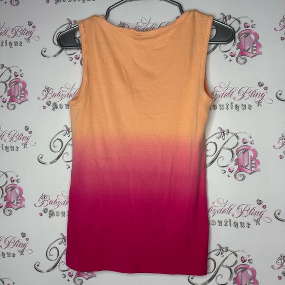 Denver Hayes tank top paisley ombrΓ© sequins sparkly flowers embroidered sunset - Picture 5 of 8